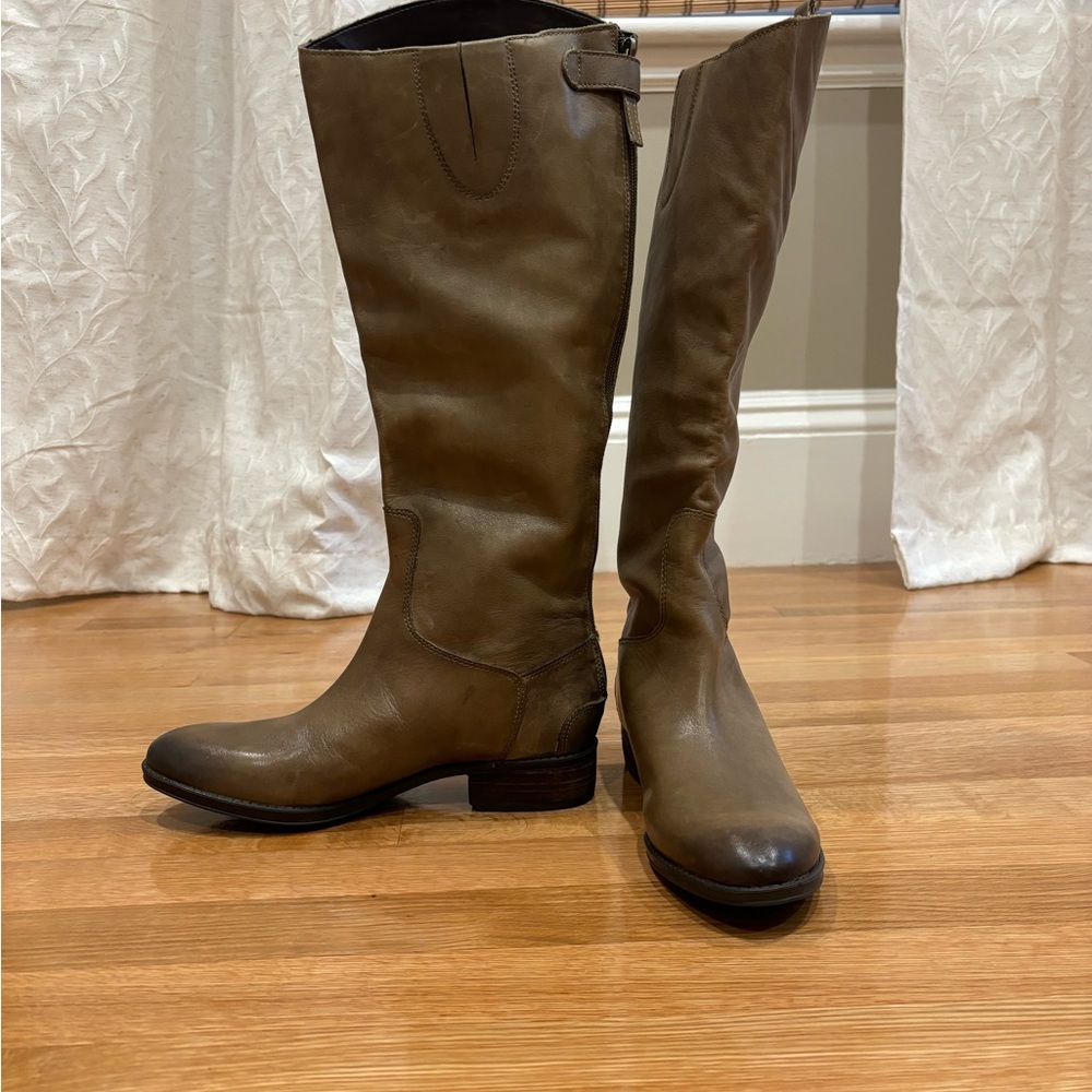 Sam Edelman Grayish Brown Leather Riding Boots